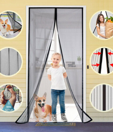 Magnetic Screen Door Retractable Mesh