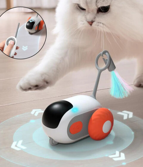 Remote Control Interactive Cat Car Toy USB Charging Chasing Automatic Self-moving Remote Smart Control Car Interactive Cat Toy Pet Products