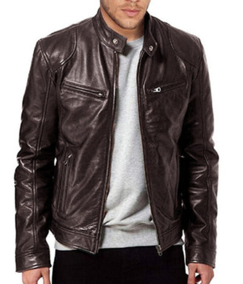 PU Leather Slim Jacket