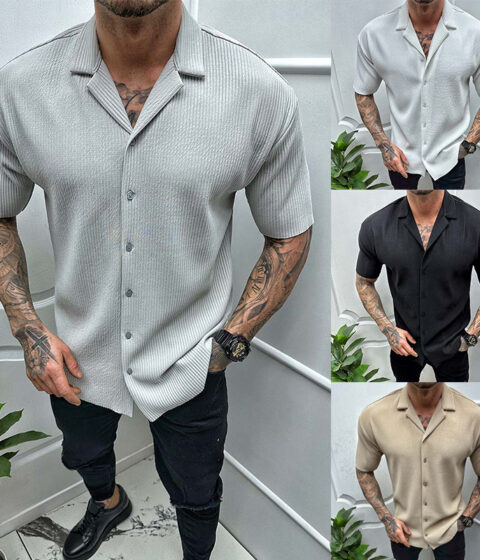 Solid Color Short Sleeve Shirt