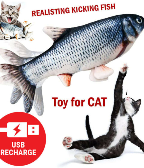 Electric Fish Cat Toy Realistic Interactive Kicker Jumping Dancing Kitten Toys