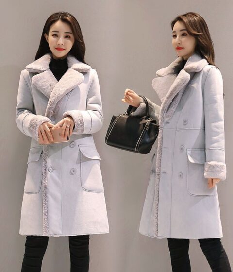 Lamb wool coat women