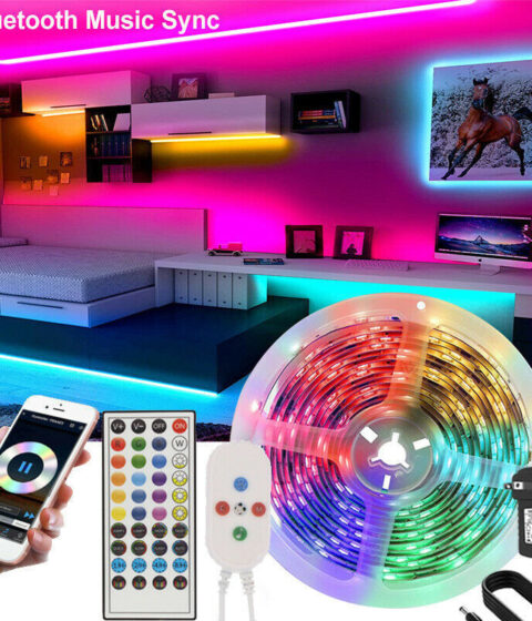 Led Strip Lights 5050 RGB Bluetooth Room Light Color Changing with Remote