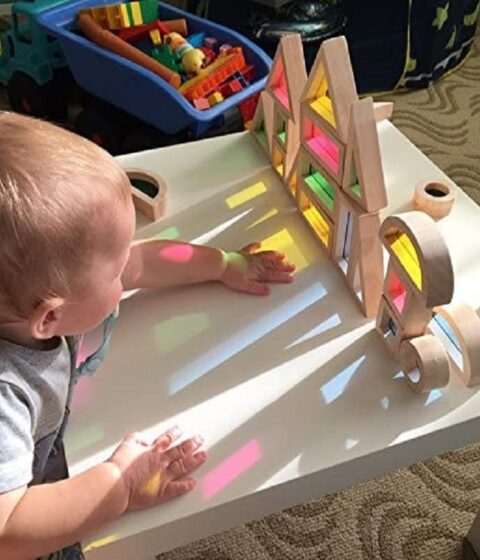 Wooden Rainbow Stacking Blocks