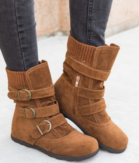 Casual Winter Boots Strap Shoes