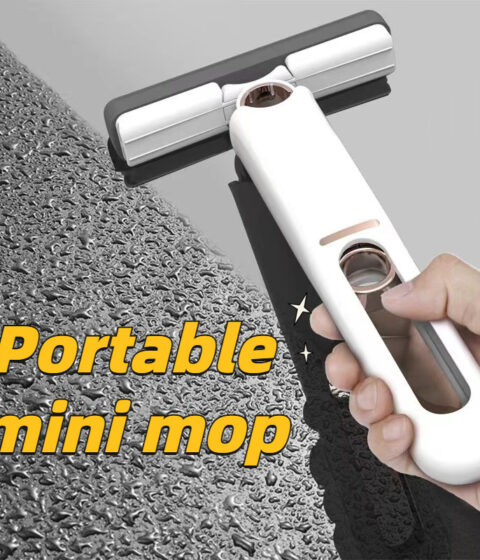 New Portable Self-NSqueeze Mini Mop, Lazy Hand Wash-Free Strong Absorbent Mop Multifunction Portable Squeeze Cleaning Mop Desk Window Glass Cleaner Kitchen Car Sponge Cleaning Mop Home Cleaning Tools