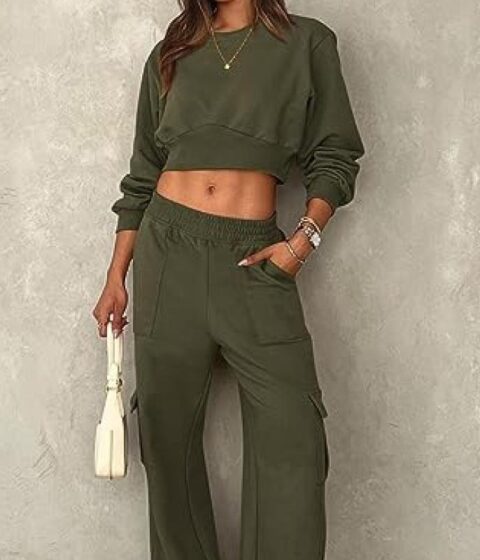 Women's Solid Color Hoodie Trousers Two-piece Suit