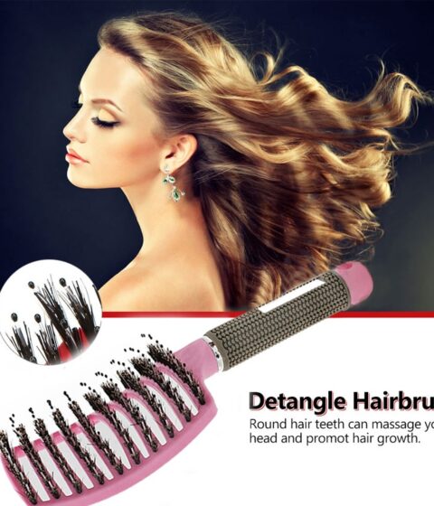 Hairbrush Anti Klit Brushy Haarborstel Women Detangler Hair Brush Bristle Nylon Scalp Massage  Teaser Hair Brush Comb