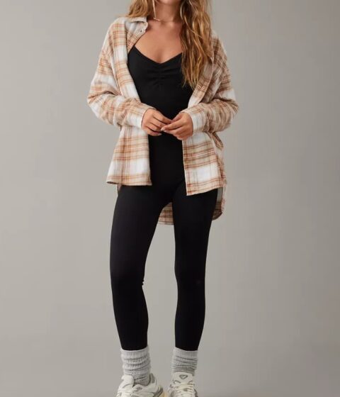 Autumn And Winter Long Sleeve Loose Plaid Shirt