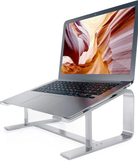 Laptop Stand, Computer Stand for Laptop, Aluminium Laptop Riser, Ergonomic Laptop Holder Compatible with MacBook Air Pro, Dell XPS, More 10-17 Inch Laptops Work from Home-Sliver Amazon Banned