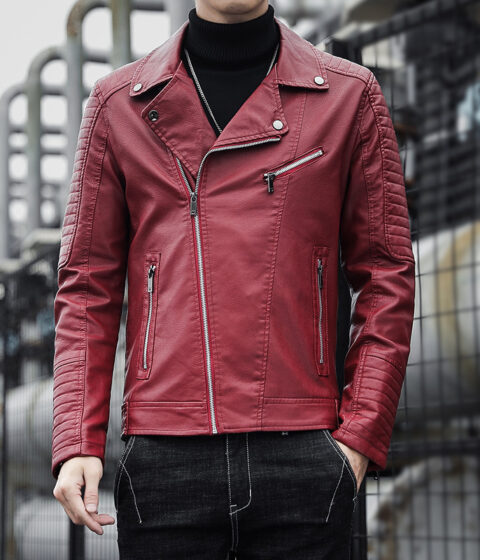 Spring And Autumn Leather Clothes Men's Motorcycle Jacket