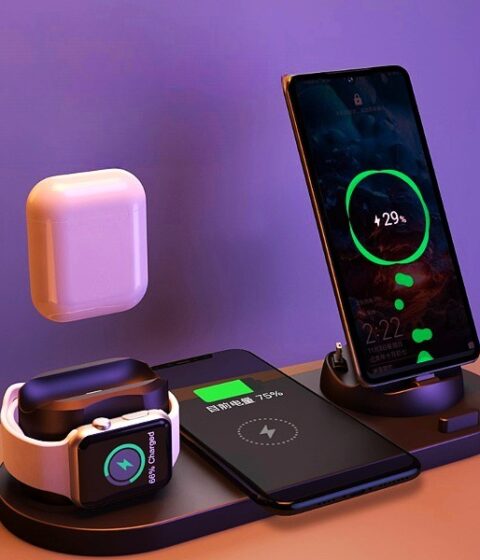 Wireless Charger For IPhone Fast Charger For Phone Fast Charging Pad For Phone Watch 6 In 1 Charging Dock Station